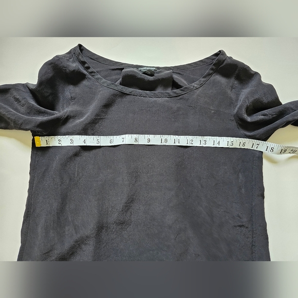 Club Monaco Xs Black 100% Silk Long Sleeve Blouse Top - Picture 3 of 5